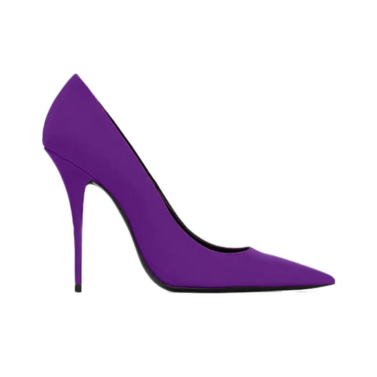 SAINT LAURENT Marylin Pump Purple Satin Women's-1