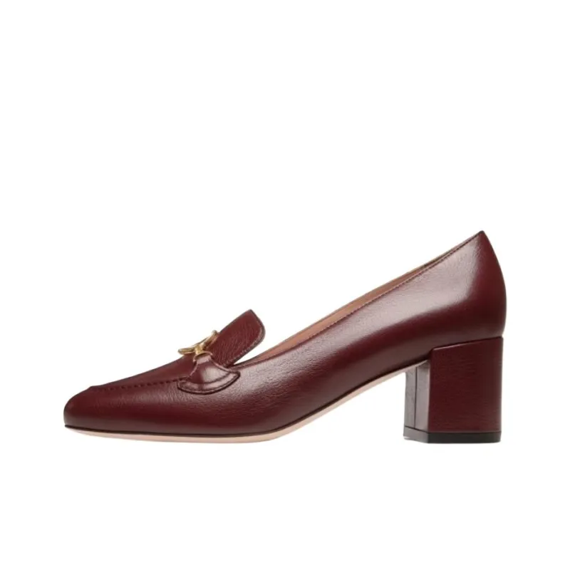 BALLY Chunky Heel High Heels Women's Burgundy-0