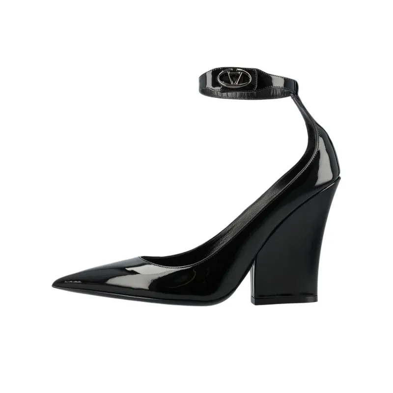 Valentino Irregular Heel High Heels Women's Black-0