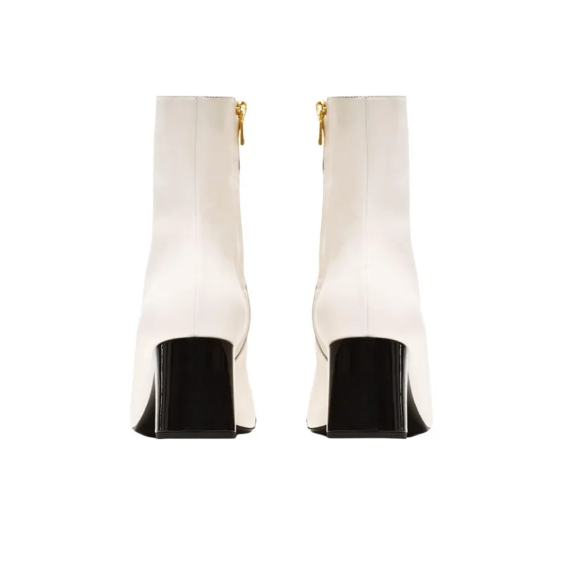 BALMAIN Edna 70mm Two tone Ankle Boots Women's-4