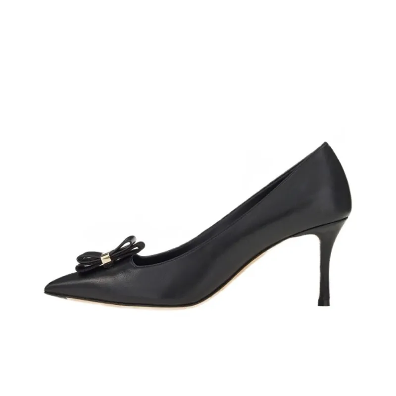 FERRAGAMO Slim Heel High Heels 7cm Women's Black-0