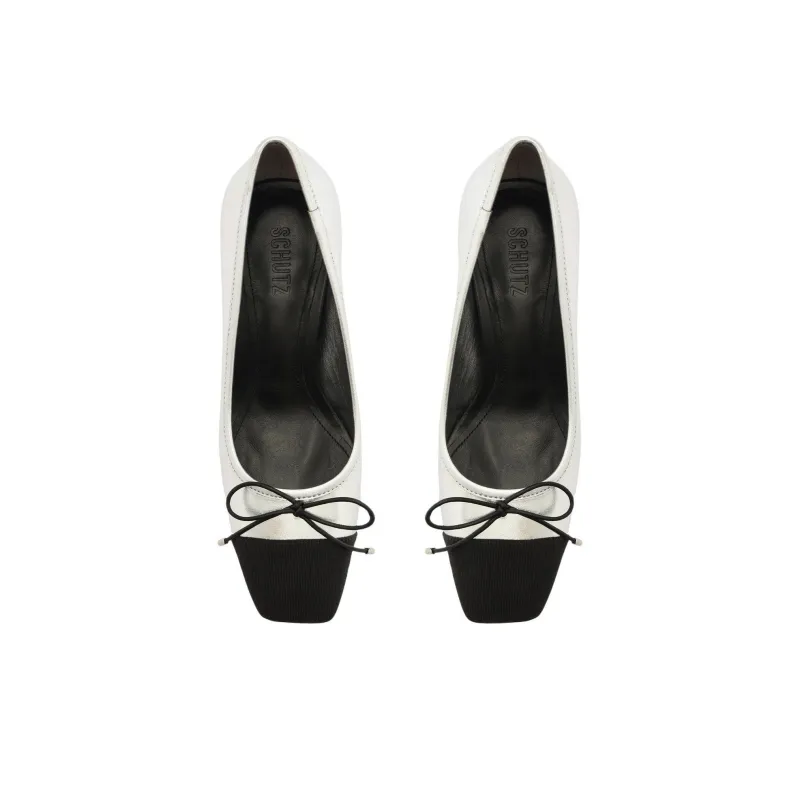 Schutz Arissa Block Chunky Heel High Heels 6.3cm Women's Black Silver-3