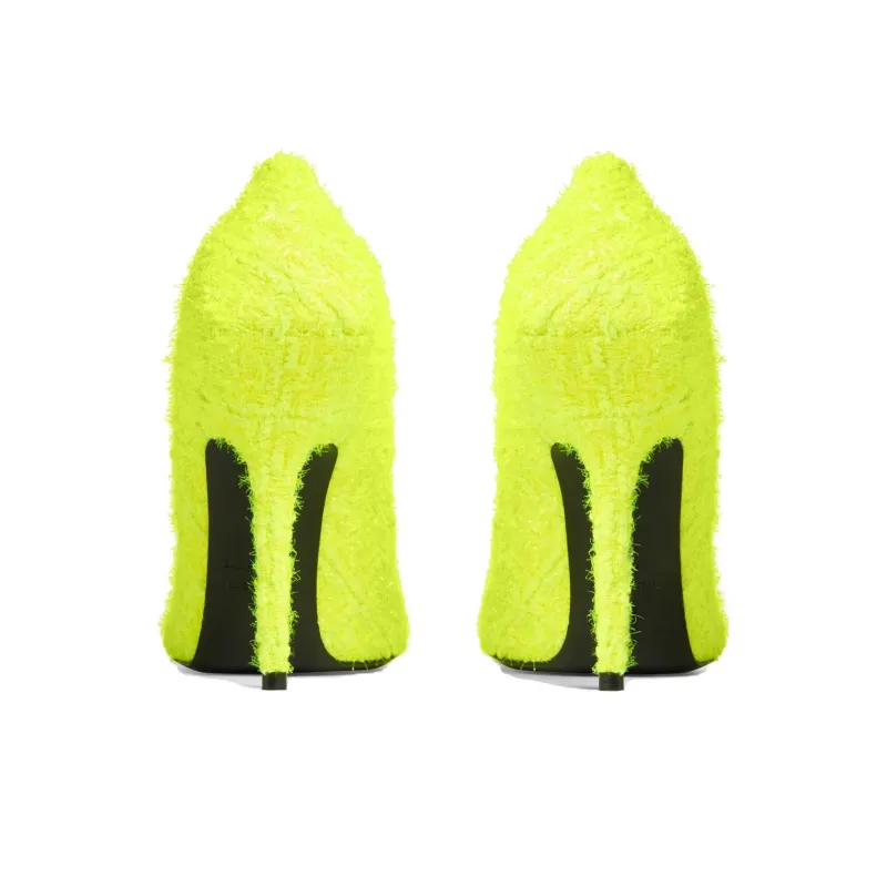 Balenciaga Knife Slim Heel High Heels 11cm Women's Neon Yellow-5