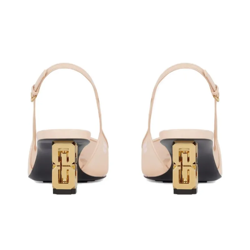 GIVENCHY G Cube Block Heel High Heels 5cm Women's Pink-3