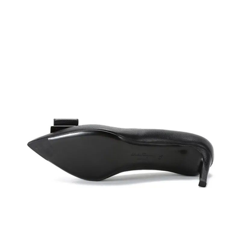FERRAGAMO Slim Heel High Heels 5.5cm Women's Black-5