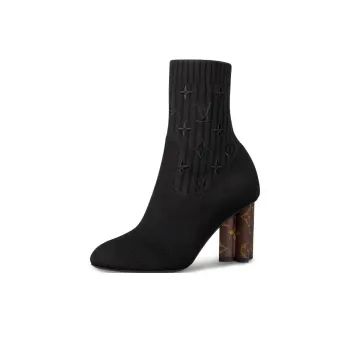 LOUIS VUITTON Silhouette Ankle Boots Women's Black