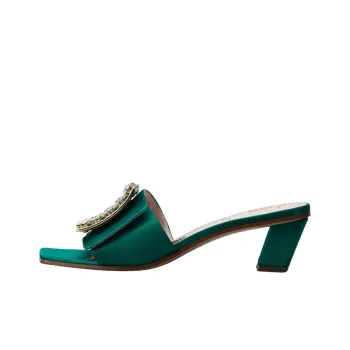 Roger Vivier Biki Love Block Heel Slide Slippers 4.5cm Women's Green