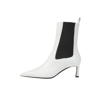 SERGIO ROSSI Sr Liya Short Chelsea Boots Women's White