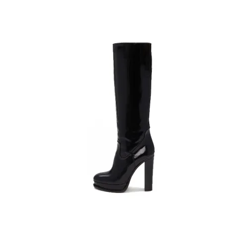 Alexander McQueen 120mm Platform Leather Knee Boots