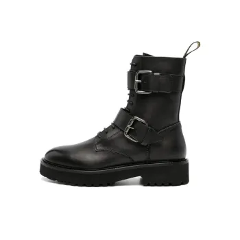 DOUCAL'S Buckled Lace up Leather Boots Women's