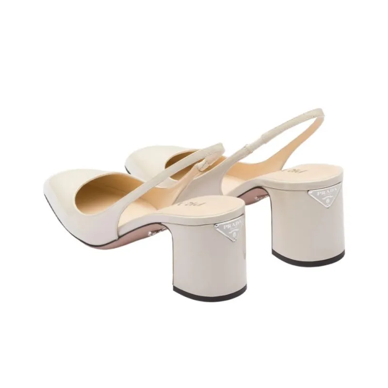 PRADA Calf-leather Slingback Pumps-4