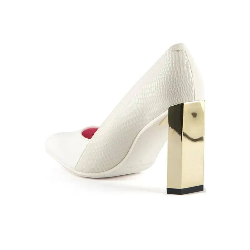 UNITED NUDE Block Heel High Heels 8cm Women's White-3