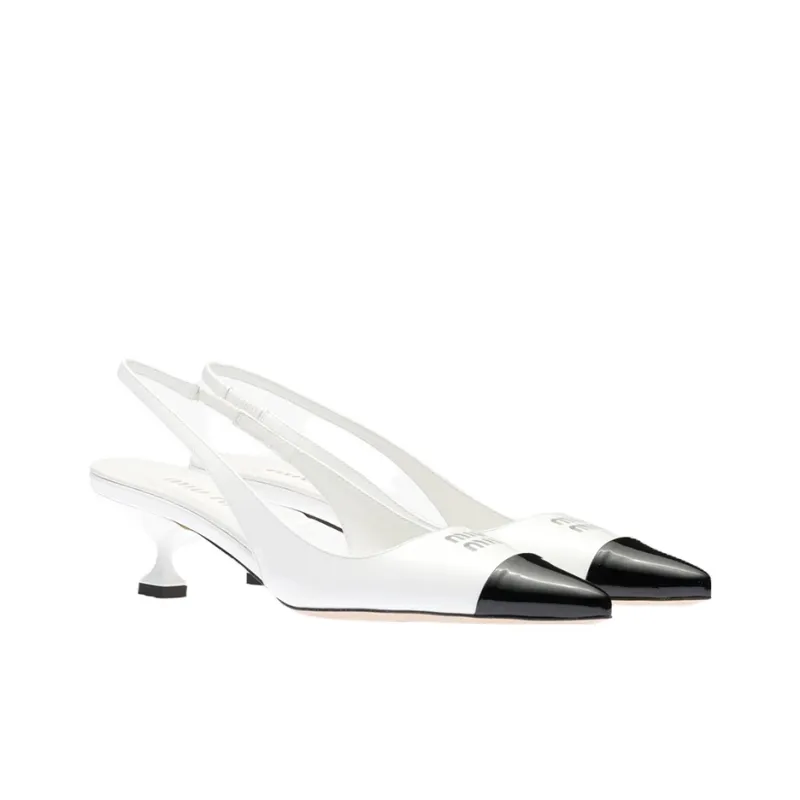 MIU MIU Cone Heel High Heels Women's White-2