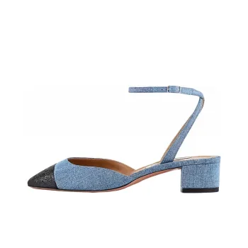 AQUAZZURA Square-toe Denim Pumps