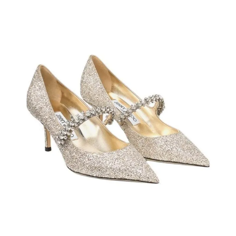 Jimmy Choo Bing Slim Heel High Heels 6.5cm Women's Gold-1