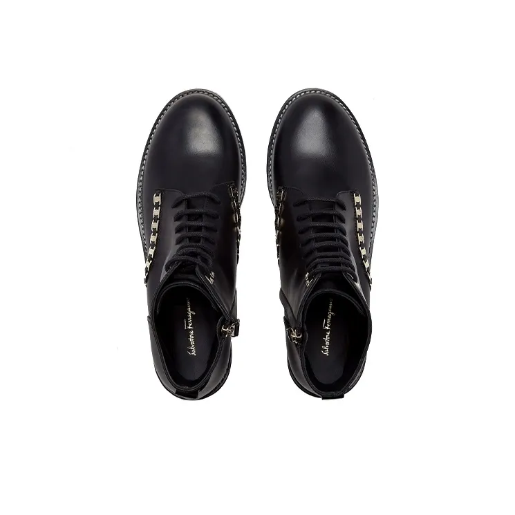 Ferragamo Vara Martin Boots Women's High Top Black-2