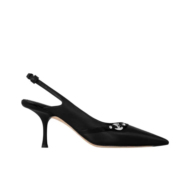 LOUIS VUITTON 6AM Slim Heel High Heels 7.5cm Women's Black-1