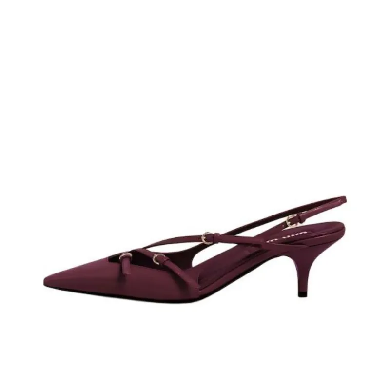 MIU MIU Buckle-embellished Slingback Pumps-0