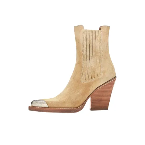 Paris Texas Dallas Short Chelsea Boots 10cm Women's Beige