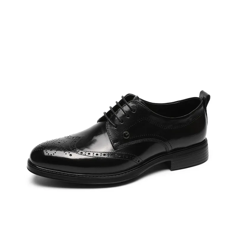 GOLDLION Dress Shoes Men Low Top Black/Brown-1