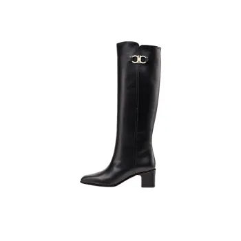 Ferragamo Gancini Knee high Boots Women's Black
