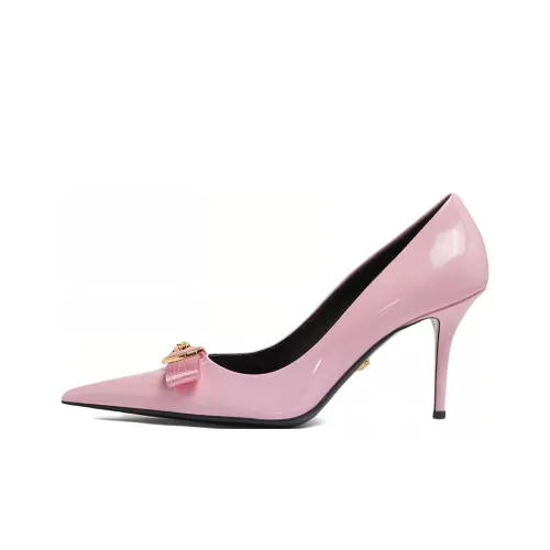 VERSACE GIANNI RIBBON Slim Heel High Heels 8.5cm Women's Pink