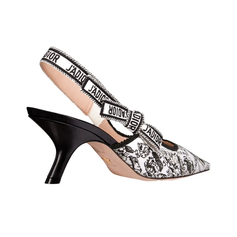 DIOR J'Adior Slim Heel High Heels 6.5cm Women's Black White-4
