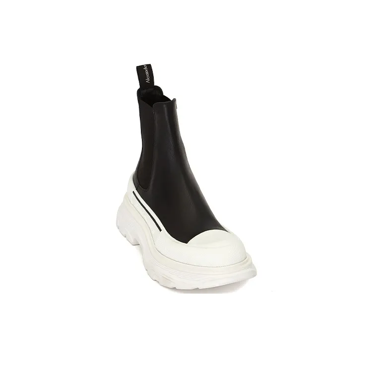Alexander McQueen Chelsea Tread Ankle Boot Black White Women's-2
