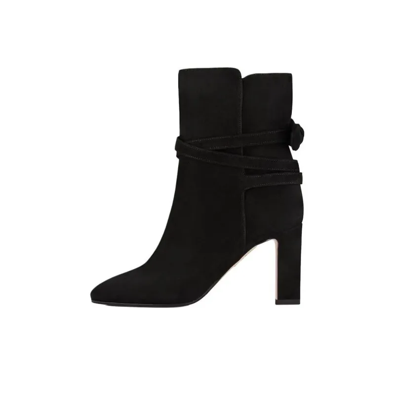 AQUAZZURA Very Bow Tie Ankle Boots 8.5cm Women's Black-0