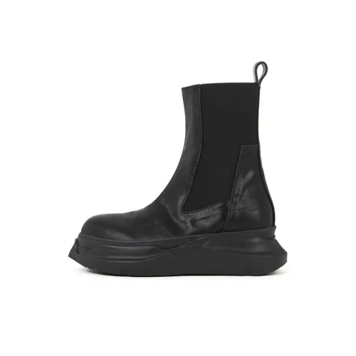 Rick Owens DRKSHDW Beatle Abstract Short Chelsea Boots Men's Black