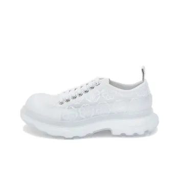Alexander McQueen Tread Slick Low Lace Up White Transparent Women's