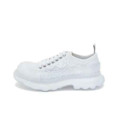Alexander McQueen Tread Slick Low Lace Up White Transparent Women's