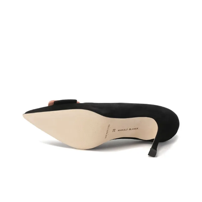MANOLO BLAHNIK High Heels 9cm Women's Black-5
