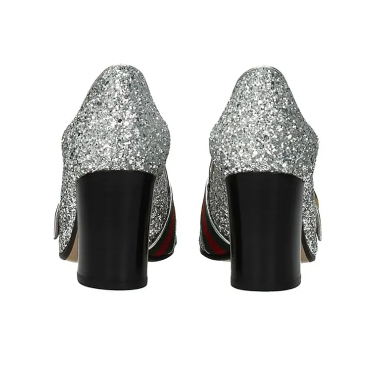 GUCCI High Heels Women's Low-Top Silver-4