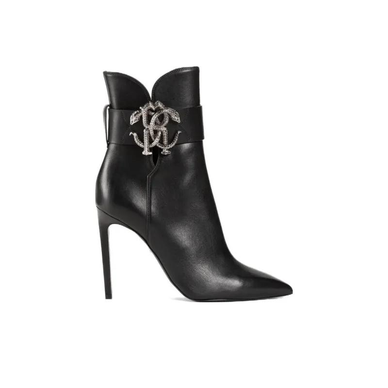 Roberto Cavalli Mirror Snake Leather Boots-1