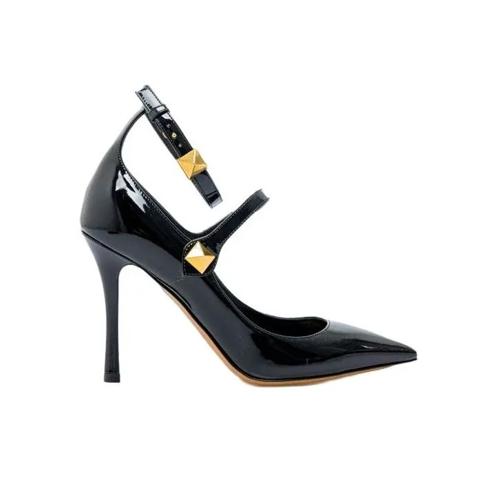 Valentino Garavani Rockstud Pointed Toe Ankle Pumps Black Women's-1