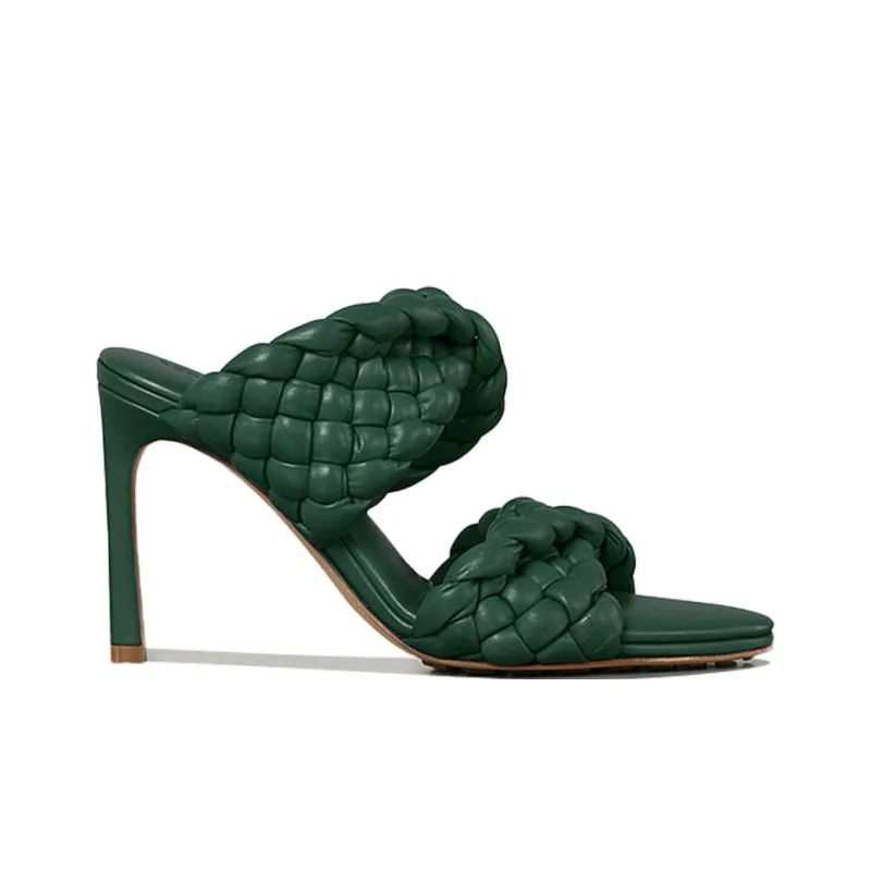 Bottega Veneta Slim Heel Stylish Sandals 9.5cm Women's Dark Green-1