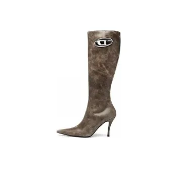 DIESEL D Venus Logo plaque Leather Boots