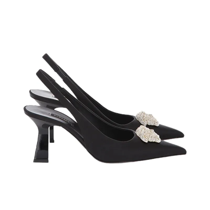 FANSIZHE Medusa Chunky Heel High Heels Women's Black-2