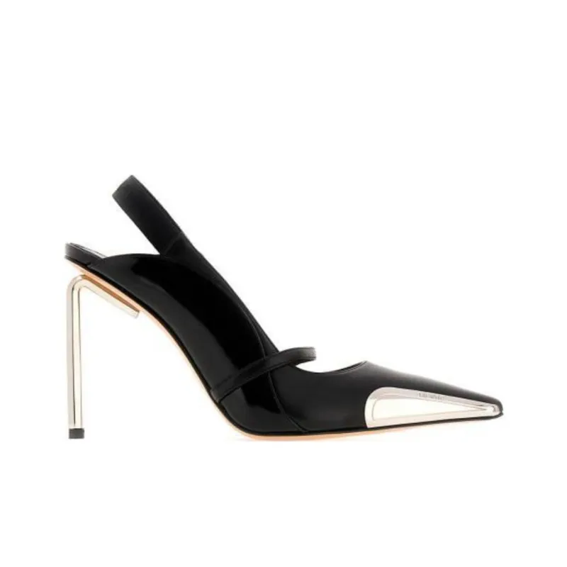 OFF WHITE Allen 100mm Leather Slingback Pumps-1