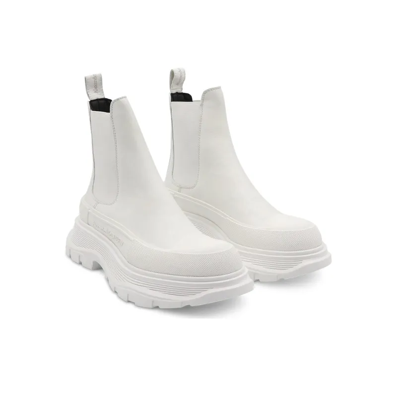 Alexander McQueen Tread Slick Ankle Boots White Women's-2