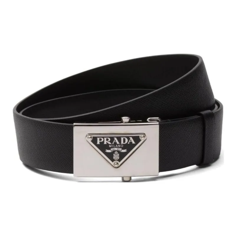 PRADA Triangle logo Saffiano Belt-1