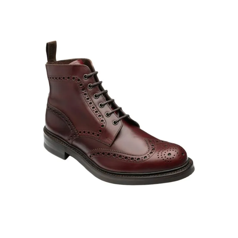 LOAKE Bedale Ankle Boots Men's Red Brown-2