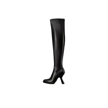 DIOR D fiction Infinite Dream Mirror Knee high Boots 10.5cm Women's Black