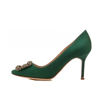 MANOLO BLAHNIK Hangisi Slim Heel High Heels 9cm Women's Green