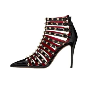 Valentino ROCKSTUD Slim Heel High Heels 9.5cm Women's Black