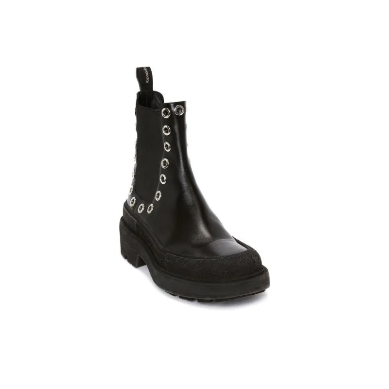 Alexander McQueen Stack Chelsea Eyelet Detailed Boots-3