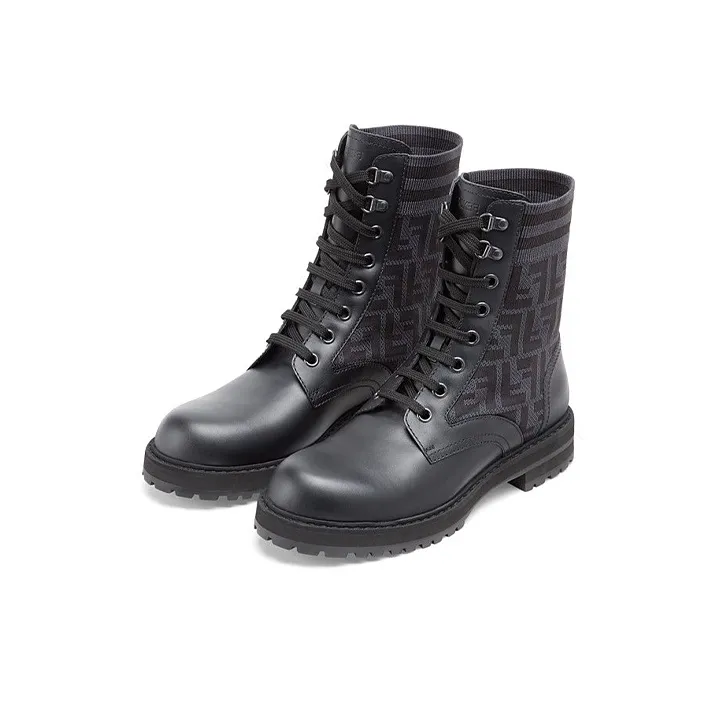 FENDI Short Martin Boot Men's Black-2