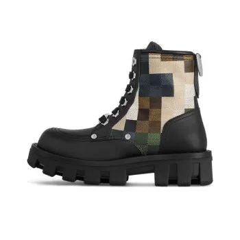 LOUIS VUITTON CHECKER Short Martin Boot Men's Black