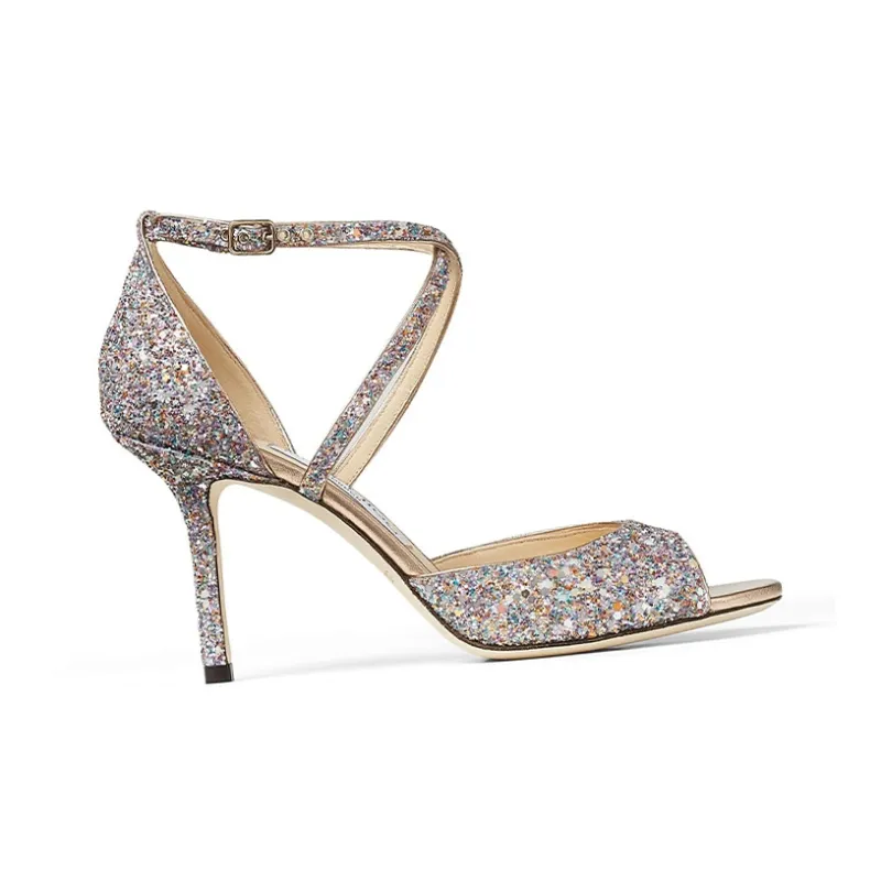 Jimmy Choo Emsy 85 Slim Heel High Heels 8.5cm Women's Silver-1